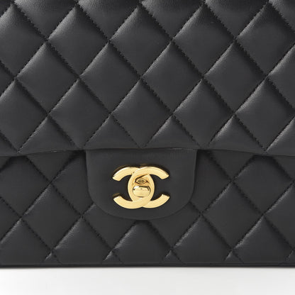 Chanel Lambskin Quilted Medium Double Flap Black 10 of 14