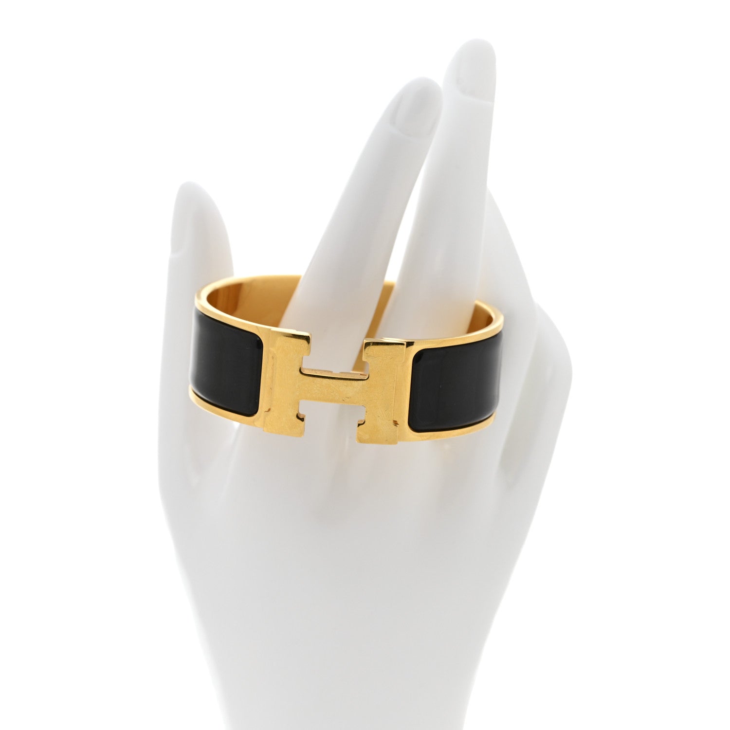 Hermes Enamel Wide Clic Clac H Bracelet PM Black 2 of 4