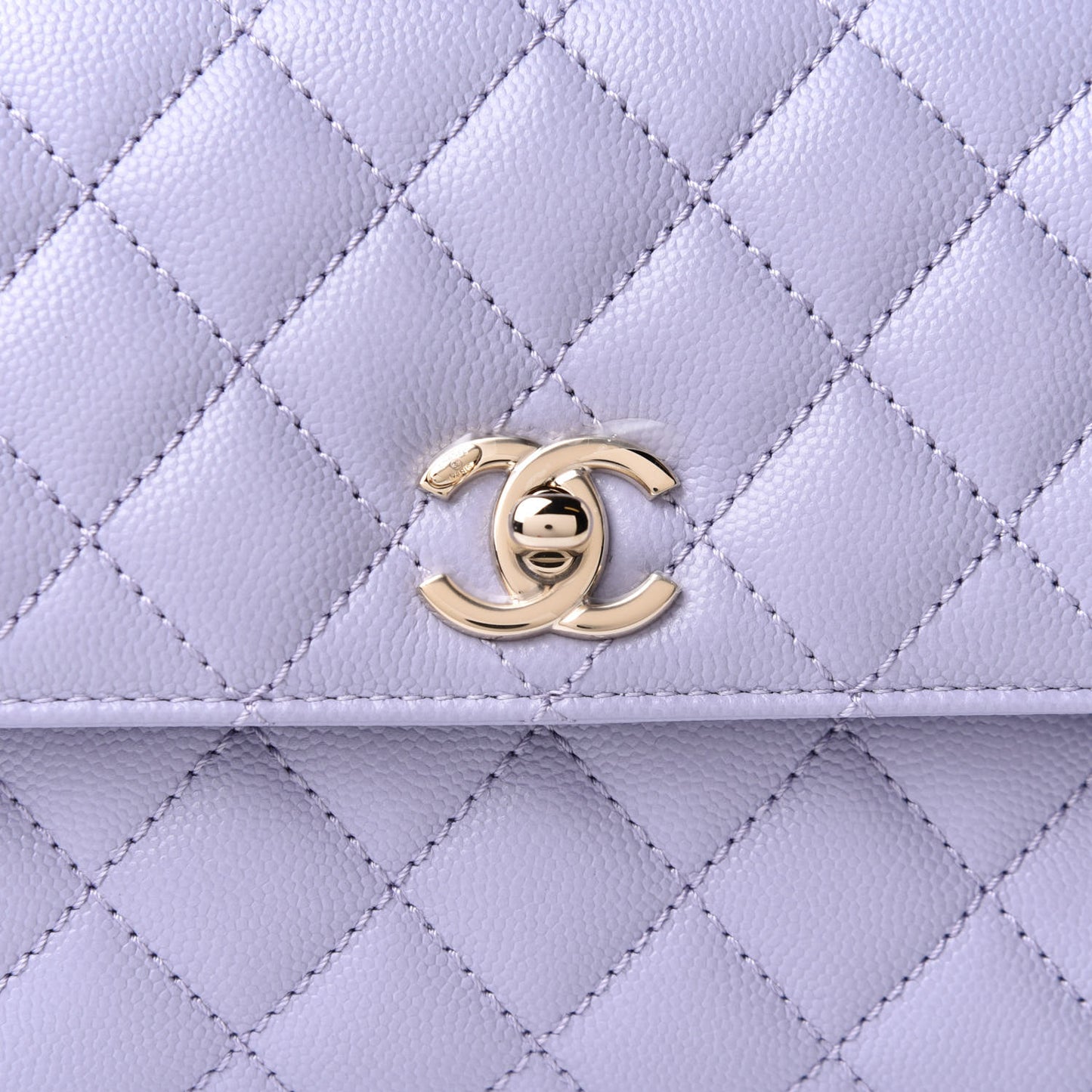 Caviar Quilted Mini Coco Handle Flap Light Purple