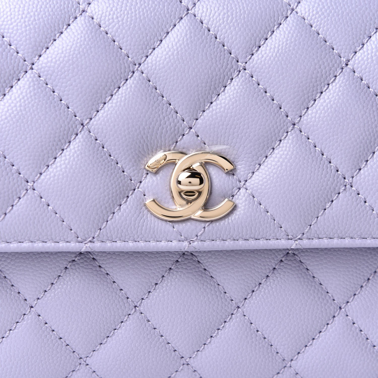 Chanel Caviar Quilted Mini Coco Handle Flap Light Purple 8 of 11