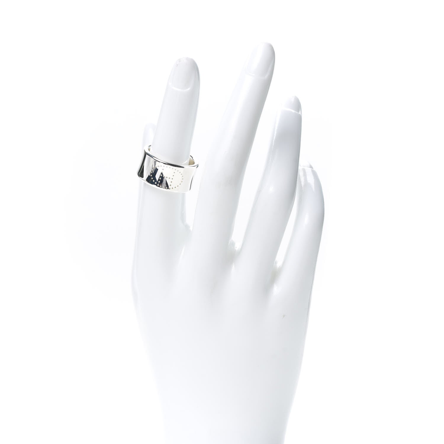 Hermes Sterling Silver GM Eclipse Ruban Ring 53 6.5 2 of 6
