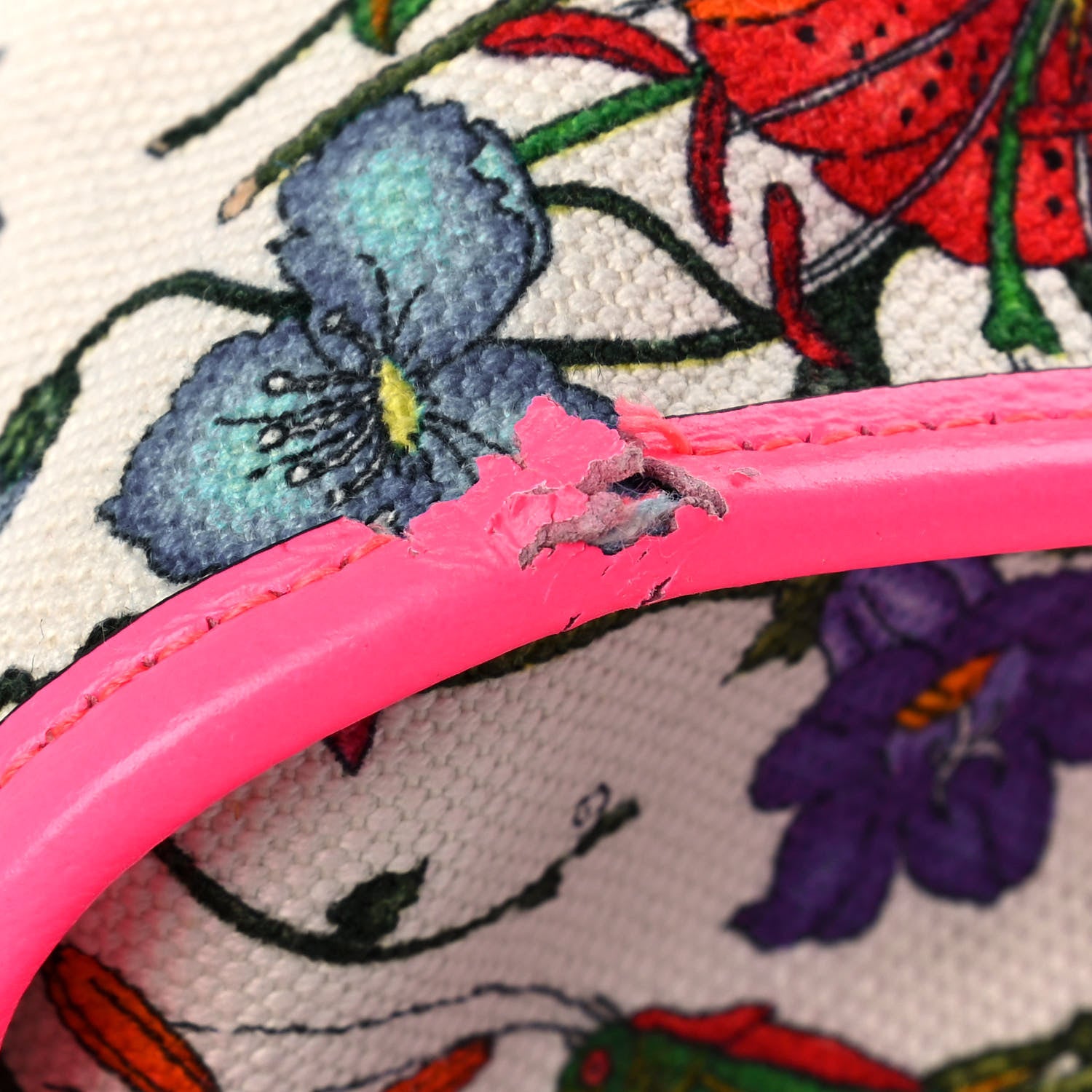 Gucci Canvas Flora Large Rajah Chain Tote White Multicolor Fuxia Fluo 12 of 12