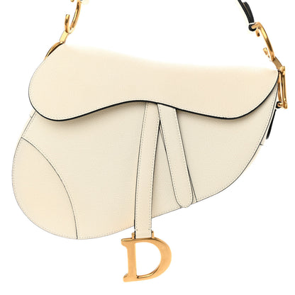 Christian Dior Grained Calfskin Saddle Bag White 7 of 9