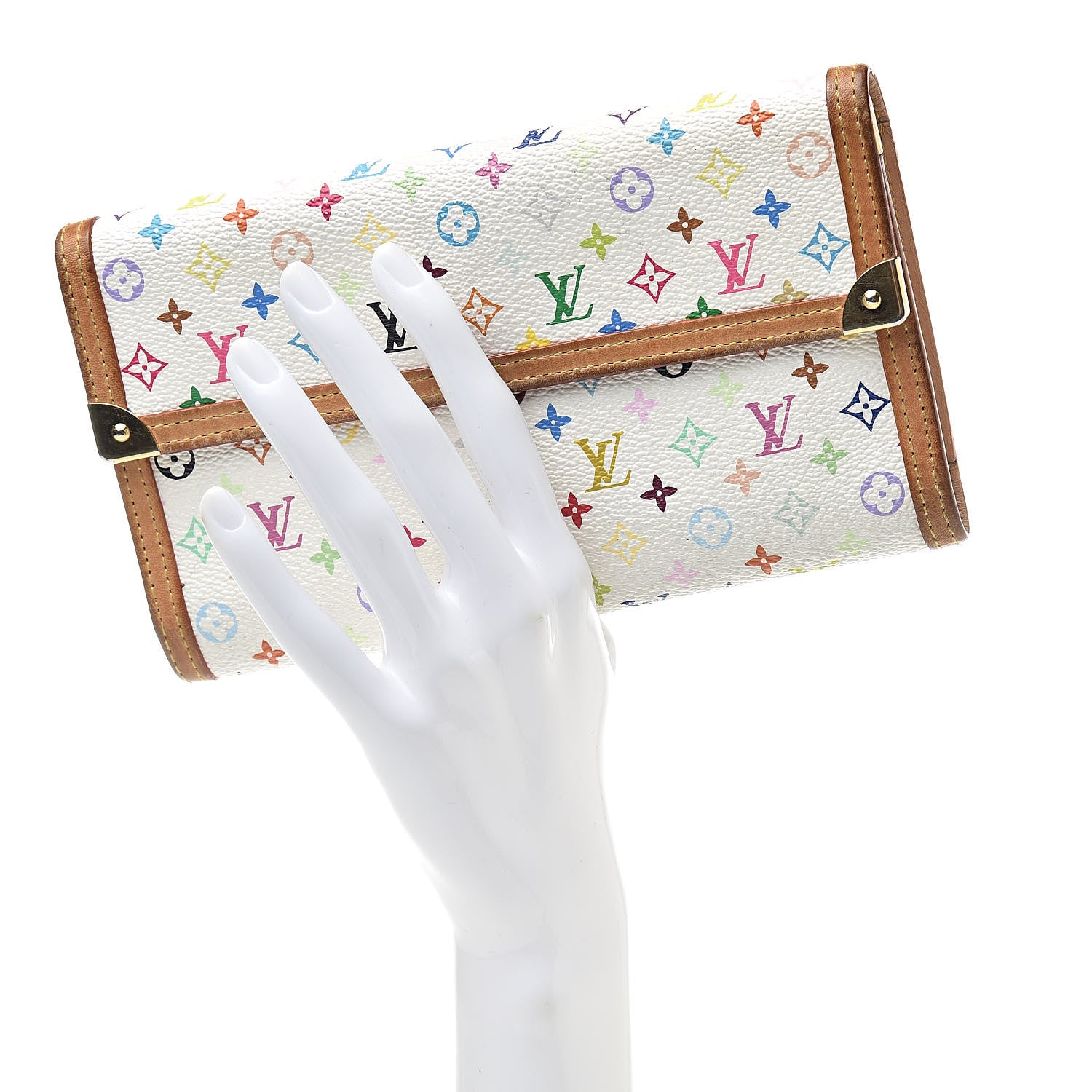 Louis Vuitton Monogram Multicolor Porte Tresor International Wallet White 2 of 17