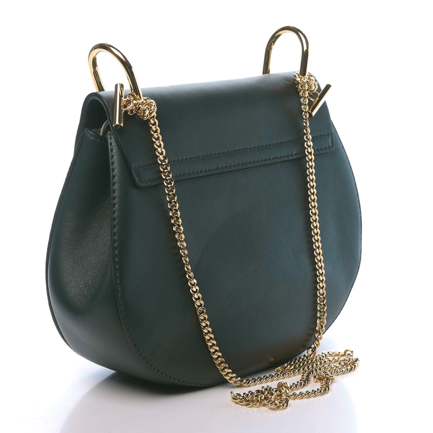 Chloe Suede Smooth Calfskin Drew Shoulder Bag Intense Green 2 of 11