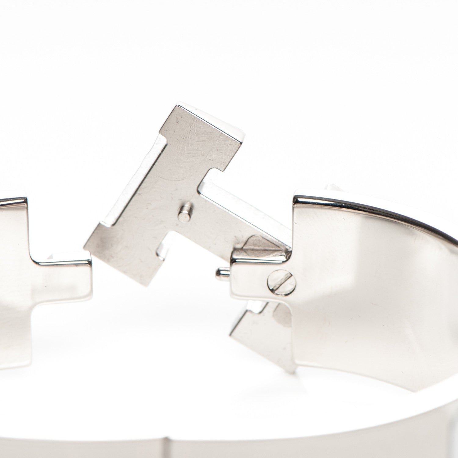 Hermes Enamel Wide Clic Clac H Bracelet GM White 4 of 5