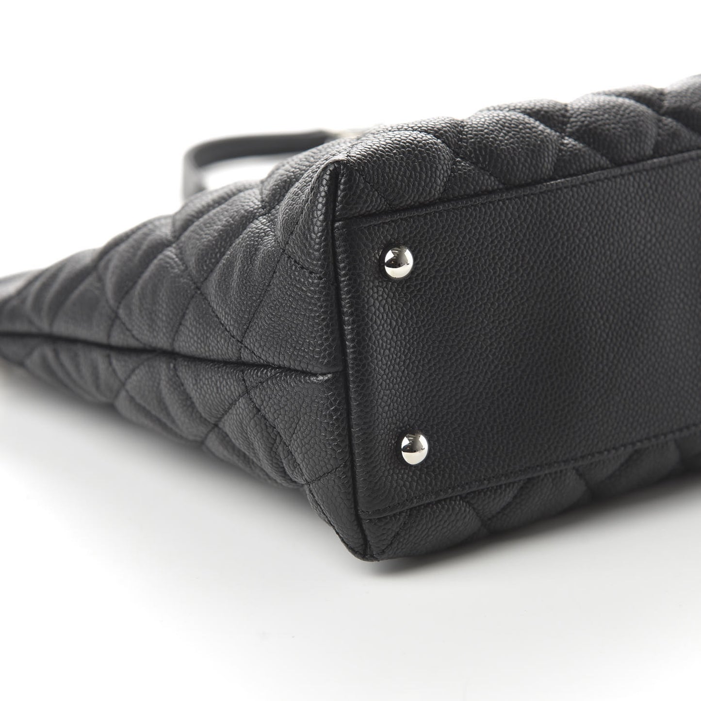 Caviar Quilted CC Shopping Tote Black