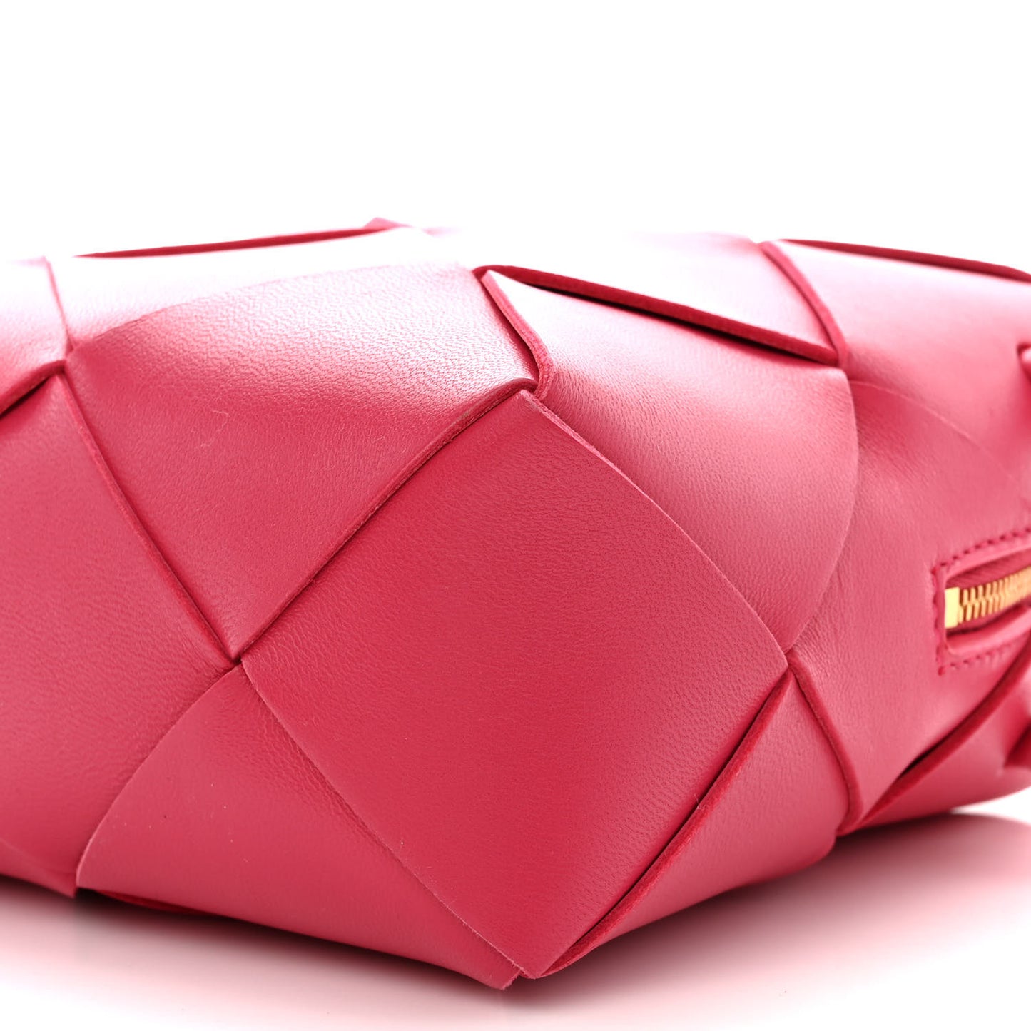 Lambskin Maxi Intrecciato Mini Cassette Camera Bag Cranberry