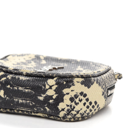Saint Laurent Python Embossed Calfskin Monogram Blogger Bag Black Beige 8 of 9