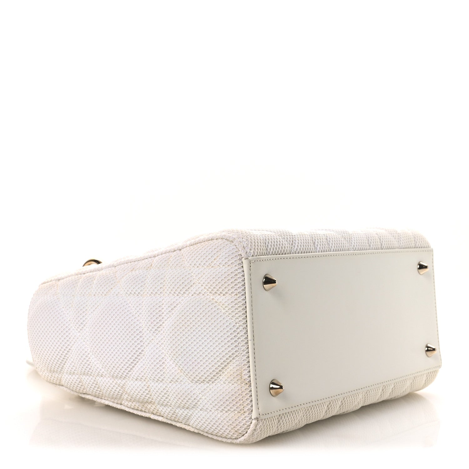Christian Dior Macrocannage Technical Fabric Medium Lady Dior White 3 of 15