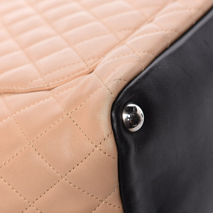 Chanel Calfskin Quilted Large Cambon Tote Beige Black 10 of 14