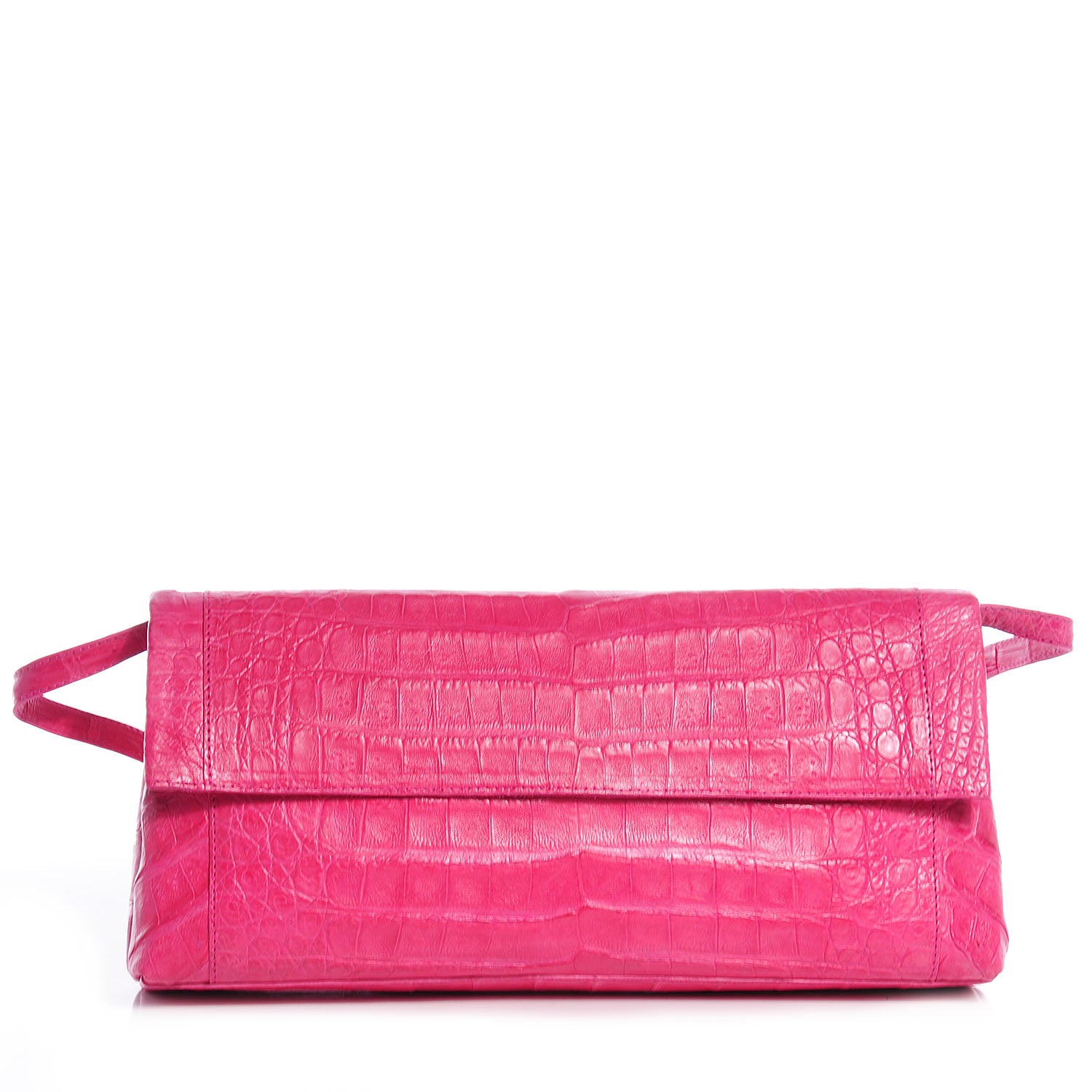 Nancy Gonzalez Crocodile Soft Flap Clutch Pink 1 of 7