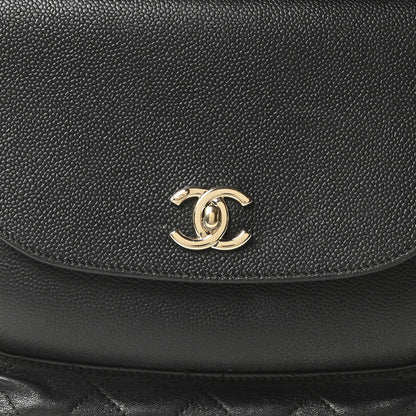 Chanel Sheepskin Caviar Quilted Medium Shopping Tote Black 8 of 10