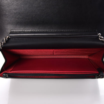 Chanel Aged Calfskin Quilted Gabrielle Wallet On Chain WOC Black 5 of 9