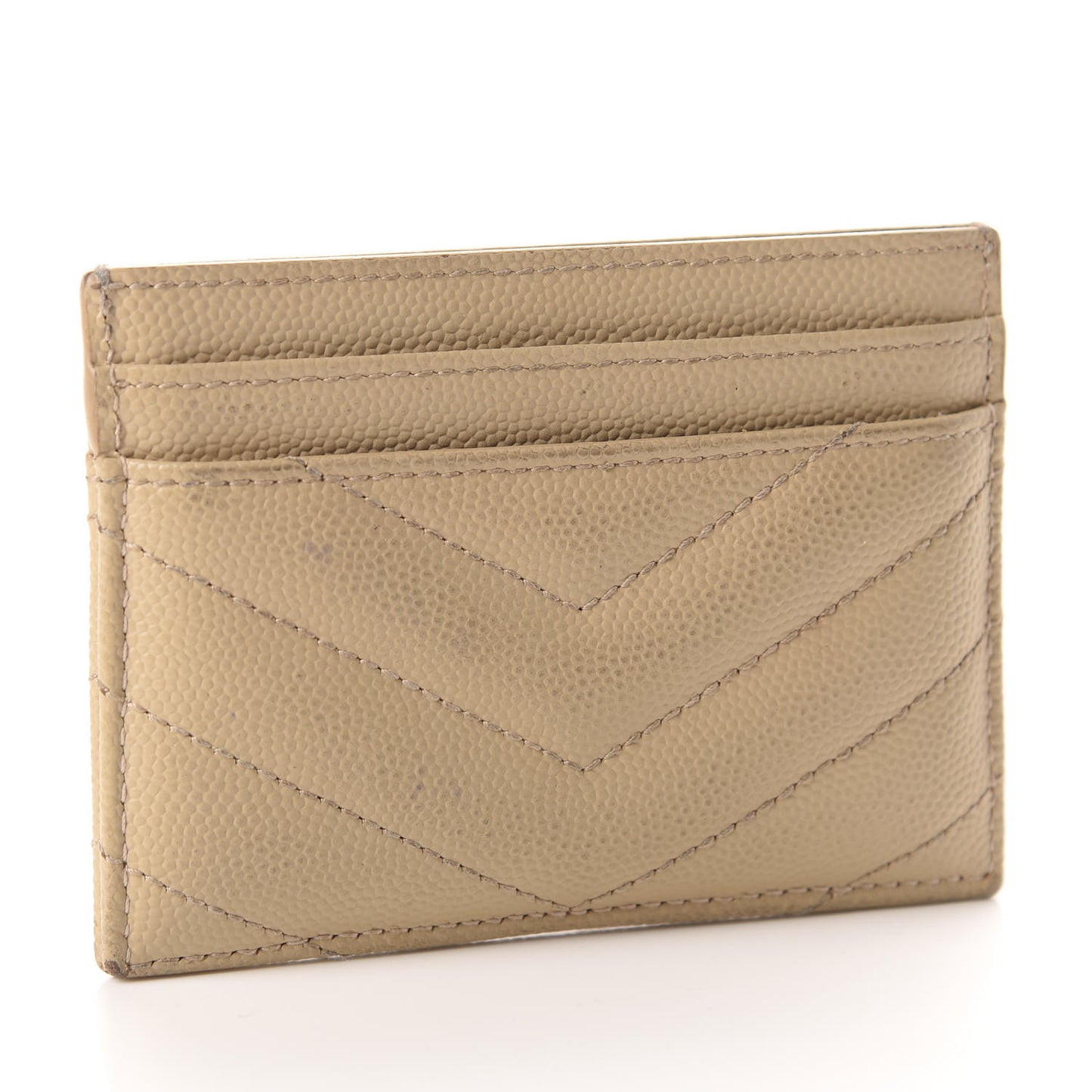 Grain De Poudre Matelasse Chevron Monogram Credit Card Case Nude Powder