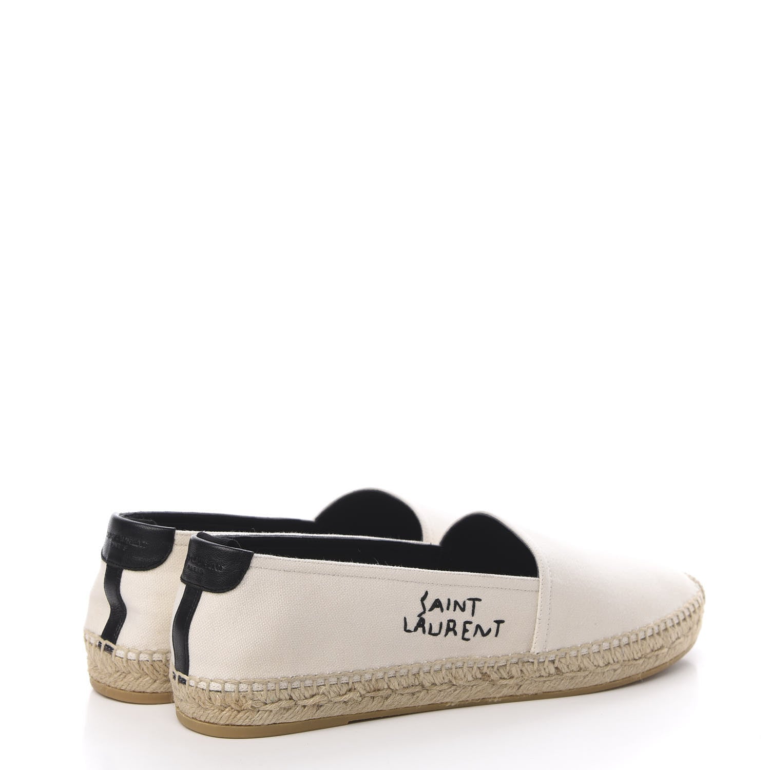 Saint Laurent Canvas Nappa Elba Light Logo Embroidered Espadrilles 40 Panna 4 of 9
