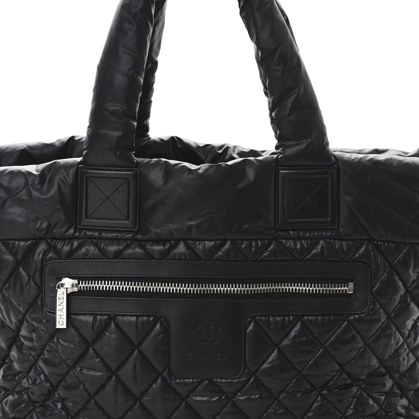 Nylon Quilted Large Coco Cocoon Tote Black