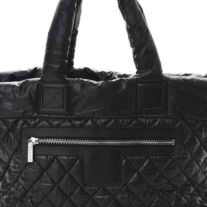 Chanel Nylon Quilted Large Coco Cocoon Tote Black 8 of 11