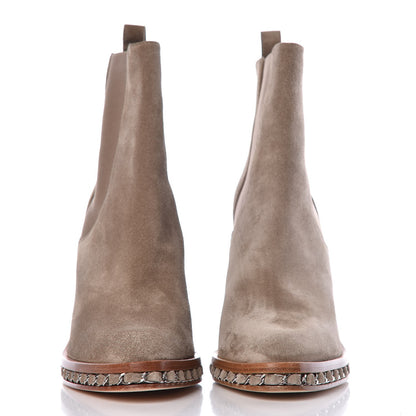 Chanel Suede Chain Around Elastic Boots 39.5 Light Brown 2 of 10