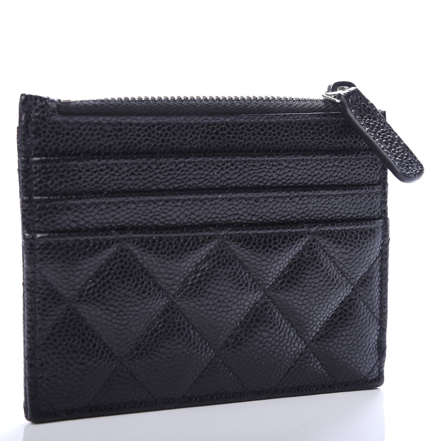 Chanel Caviar Quilted CC Zip Card Holder Black 3 of 8