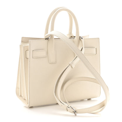 Saint Laurent Grained Calfskin Nano Sac de Jour Dove White 3 of 14