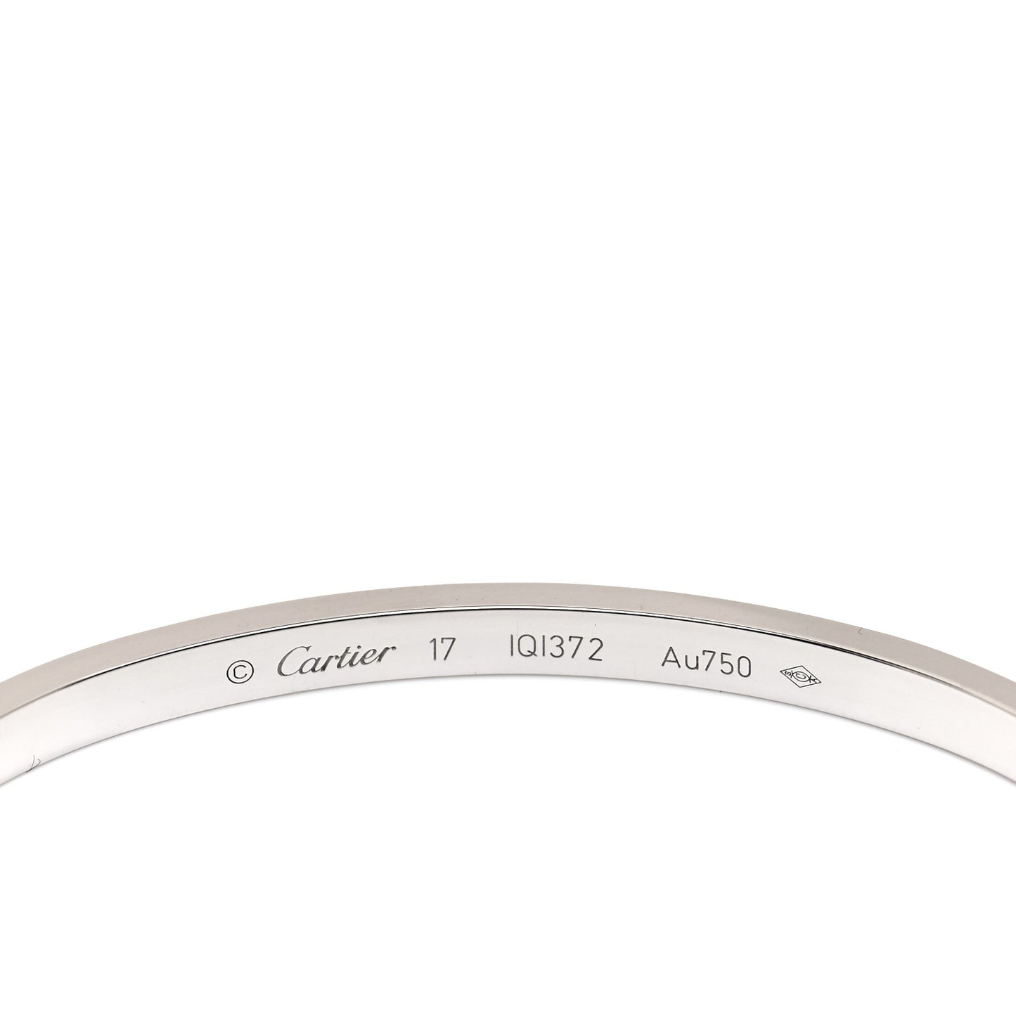 18K White Gold 10 Diamond Small LOVE Bracelet 17
