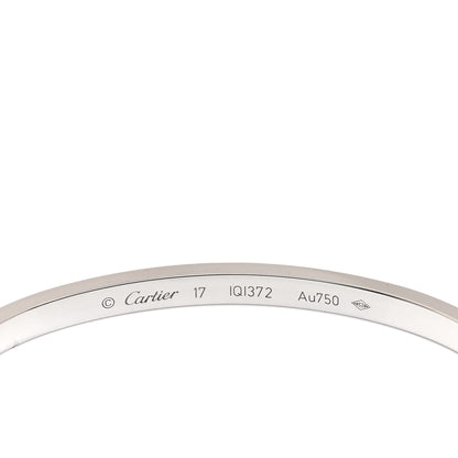 Cartier 18K White Gold 10 Diamond Small LOVE Bracelet 17 4 of 6