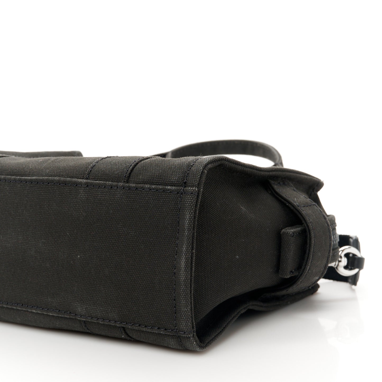 Cotton Canvas Small The Traveler Tote Bag Black