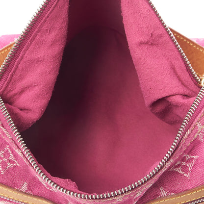 Louis Vuitton Monogram Denim Baggy PM Long Strap Fuchsia 6 of 7