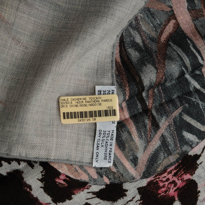 Hermes Cashmere Silk Panthera Pardus Shawl 140 Gris Chine Rose Ardoise 6 of 6