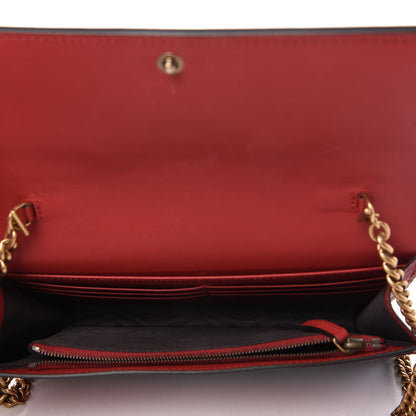 Gucci Calfskin Queen Margaret Chain Wallet Blue Agata Hibiscus Red Mystic White 5 of 9
