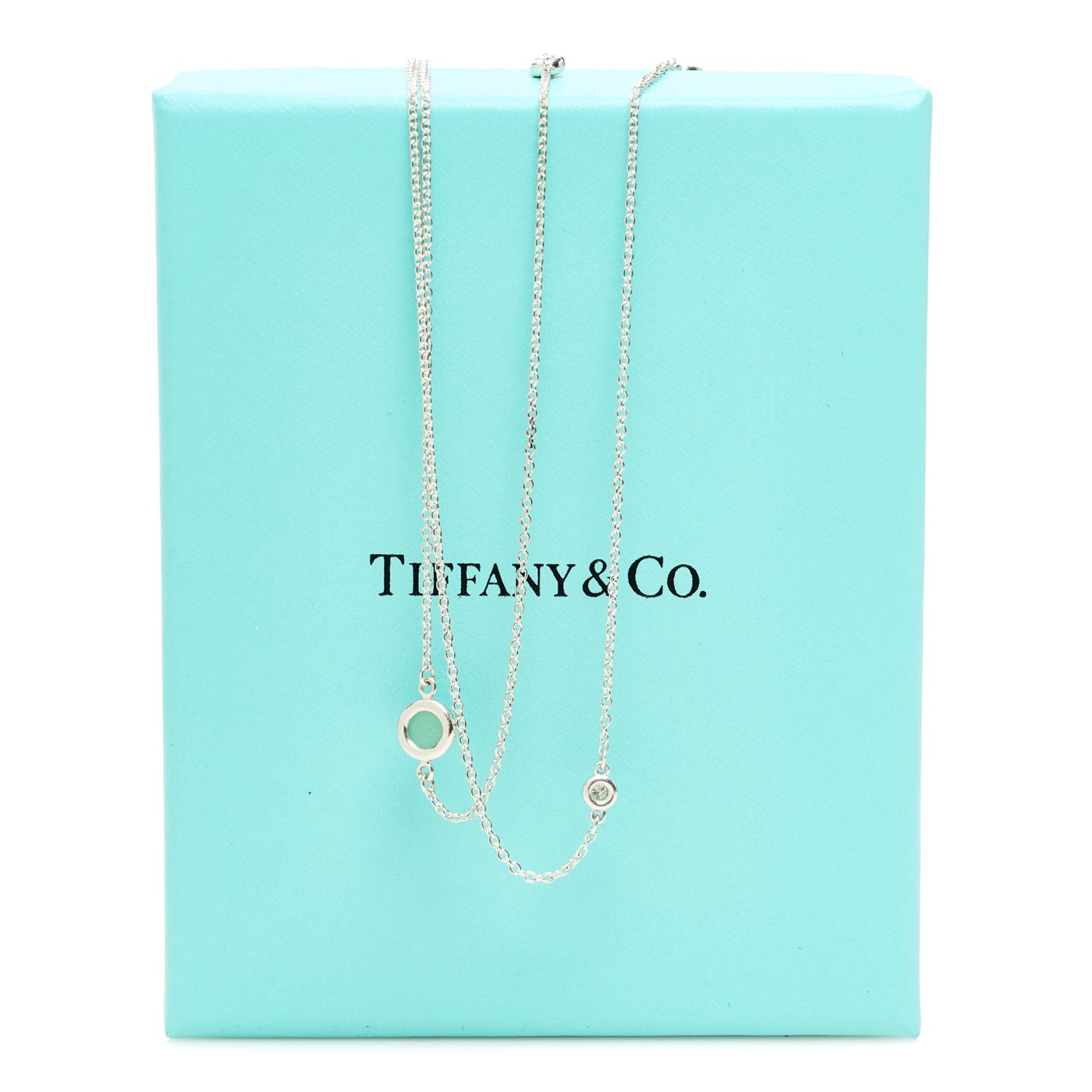 Sterling Silver Diamond Green Aventurine Elsa Peretti Color By The Yard Sprinkle Necklace
