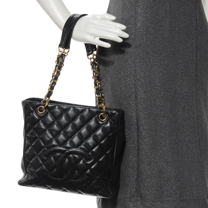 Chanel Caviar Petit Shopping Tote PST Black 2 of 9