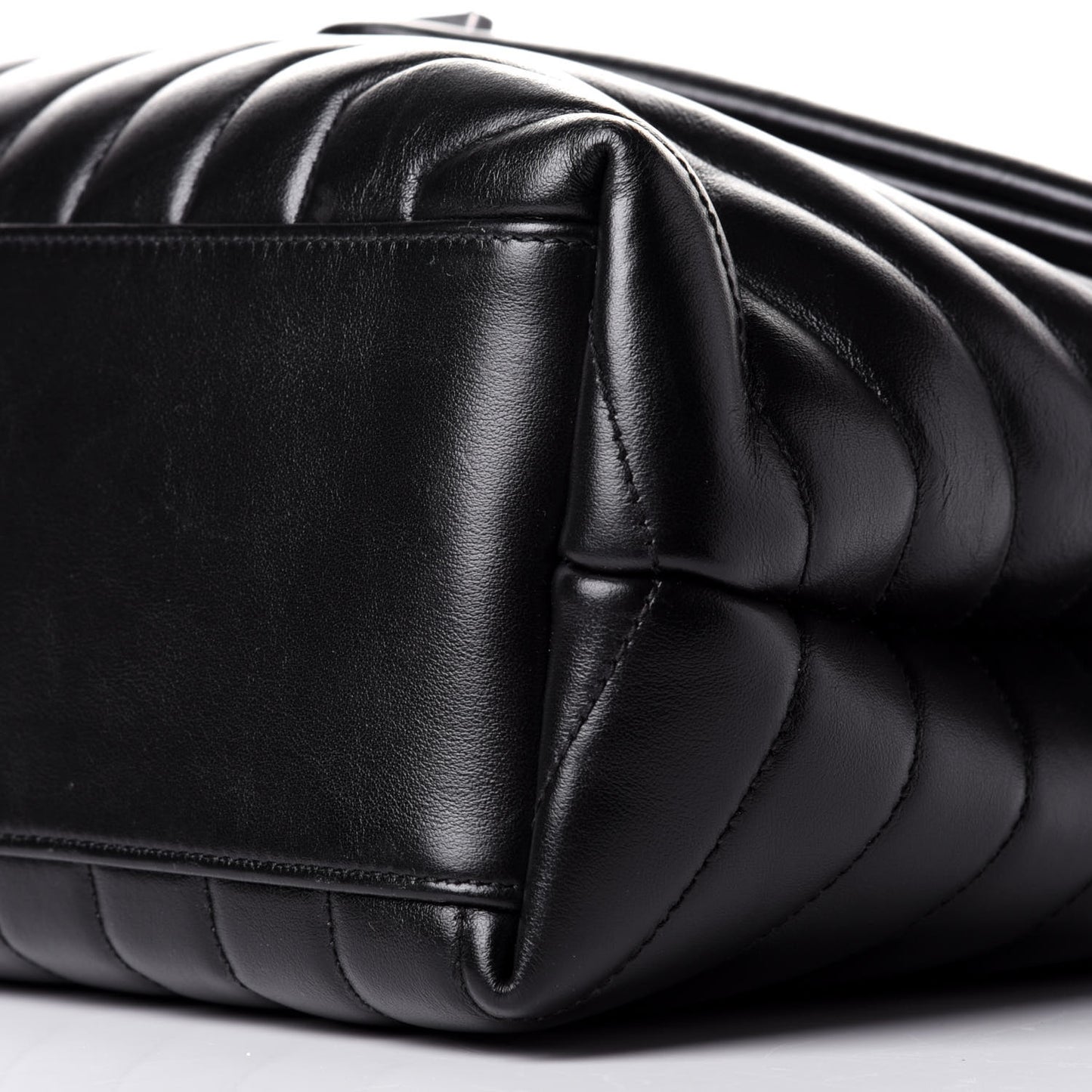 Calfskin Y Quilted Monogram Medium Loulou Chain Satchel Black