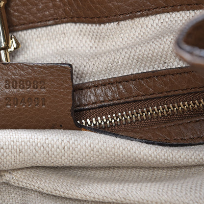 Gucci Pebbled Calfskin Medium Soho Chain Shoulder Bag Maple Brown 7 of 7
