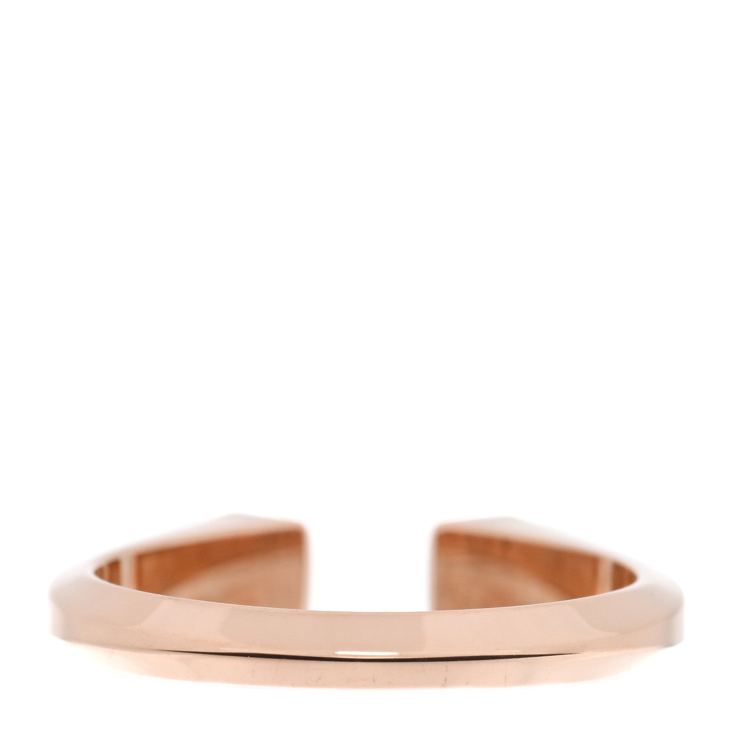 Hermes 18K Rose Gold Diamond PM Clou de Forge Ring 54 6.75 3 of 5