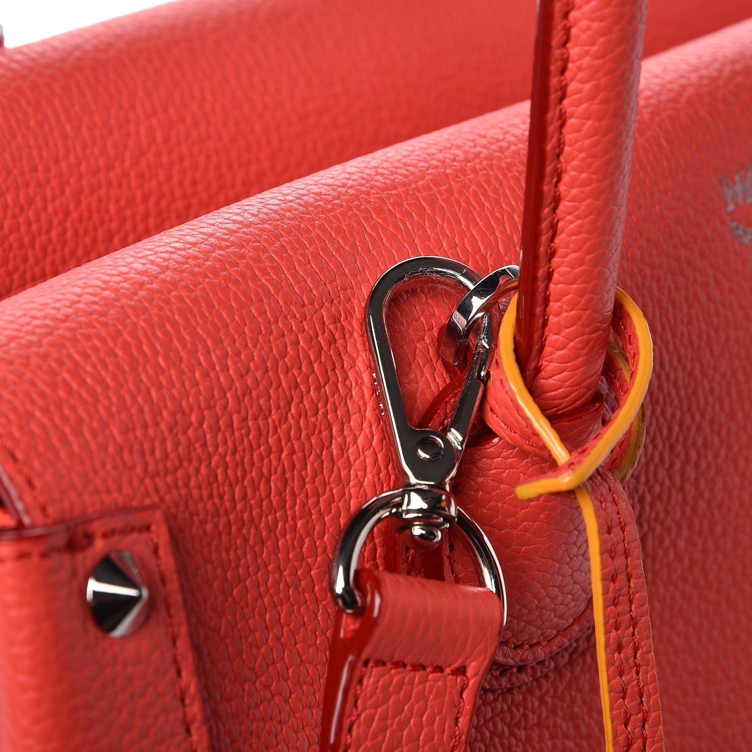 MCM Grained Calfskin Medium Milla Tote Coral 14 of 16