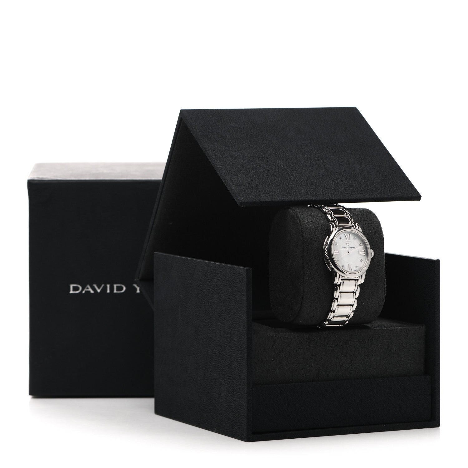 David Yurman Stainless Steel Diamond Mother of Pearl 30mm Classic Quartz Watch 5 of 5