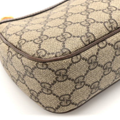 Gucci GG Supreme Monogram Textured Dollar Calfskin Web Small Ophidia GG Handbag Beige Ebony New Acero 11 of 12