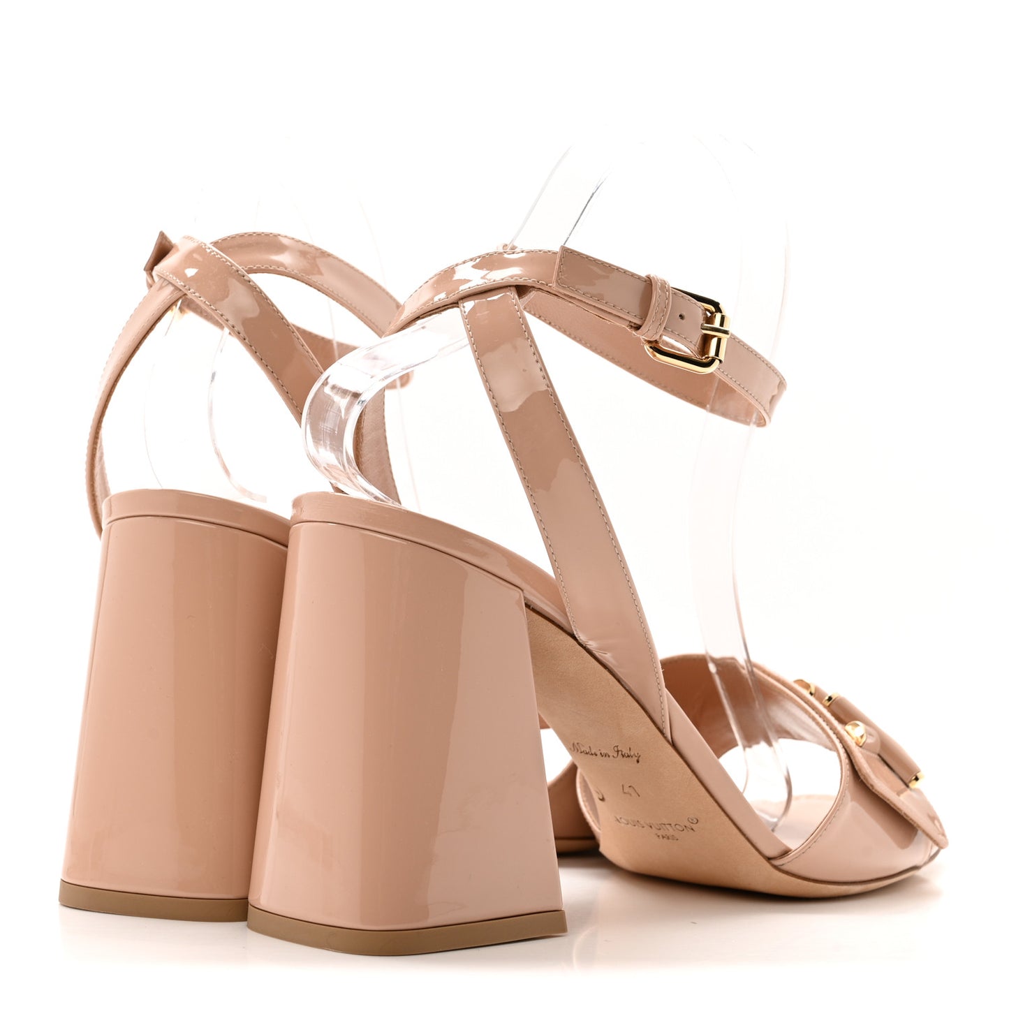 Patent Shake Platform Sandal 41 Nude Pink