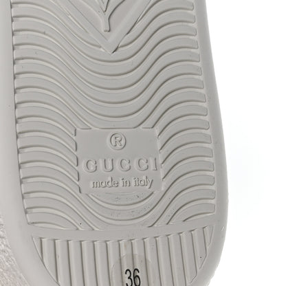 Gucci Calfskin Interlocking G Perforated Womens Ace Sneakers 36 White Grey Sky 7 of 9