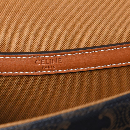 Celine Triomphe Canvas Medium Folco Bag Tan 5 of 10