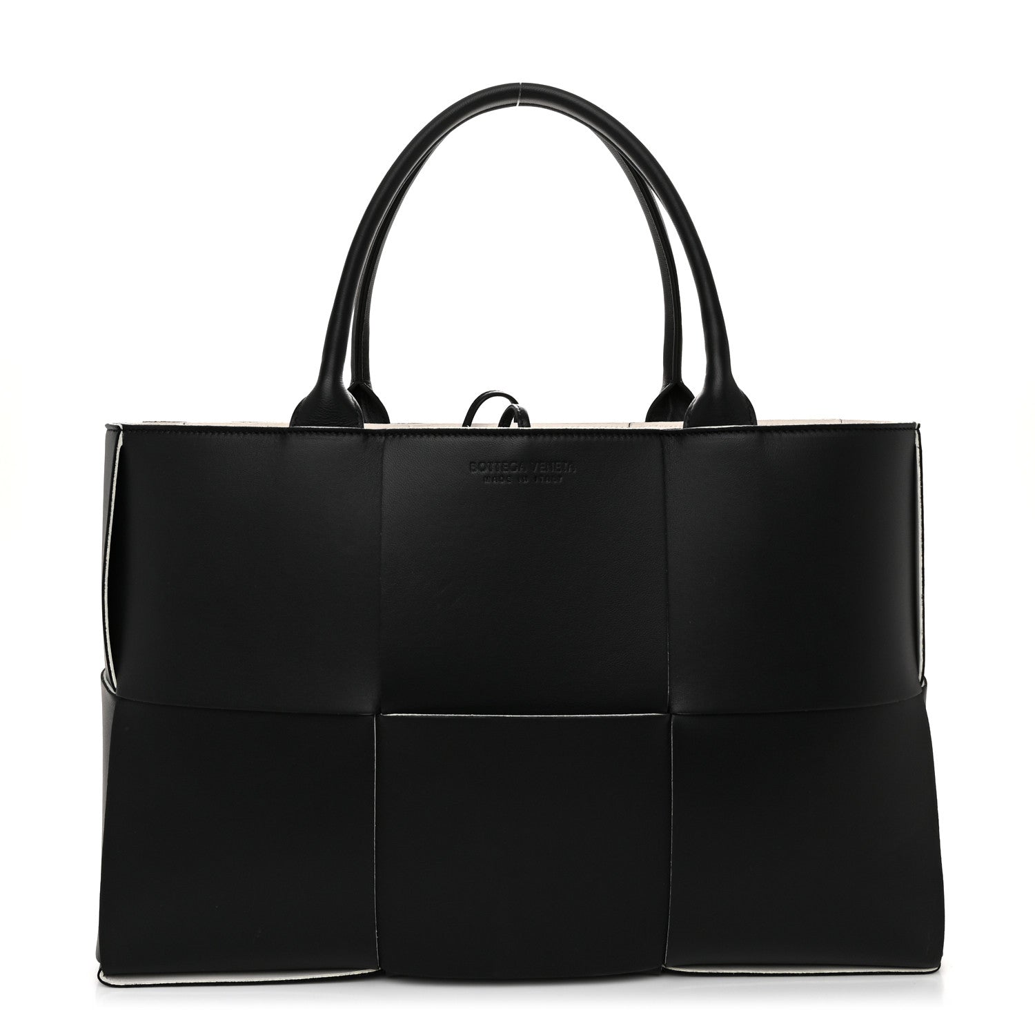 Bottega Veneta Nappa Maxi Intrecciato Arco Tote Black White 1 of 10