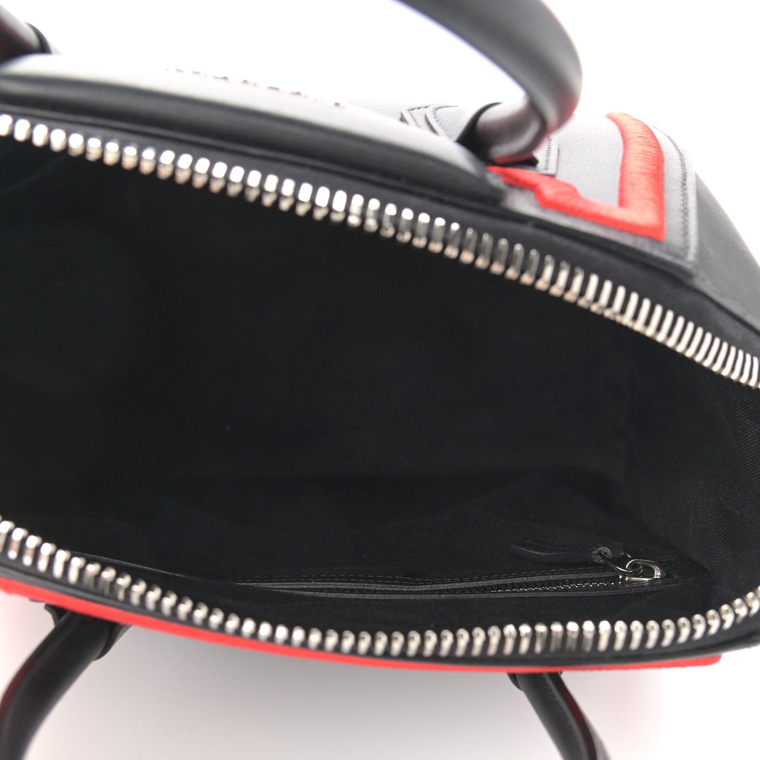 Givenchy Calfskin Small Embroidered Frame Antigona Black Red 5 of 11