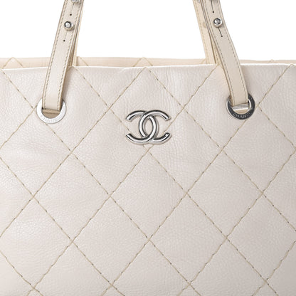 Chanel Glazed Calfskin Large On The Road Tote Ivory 7 of 14