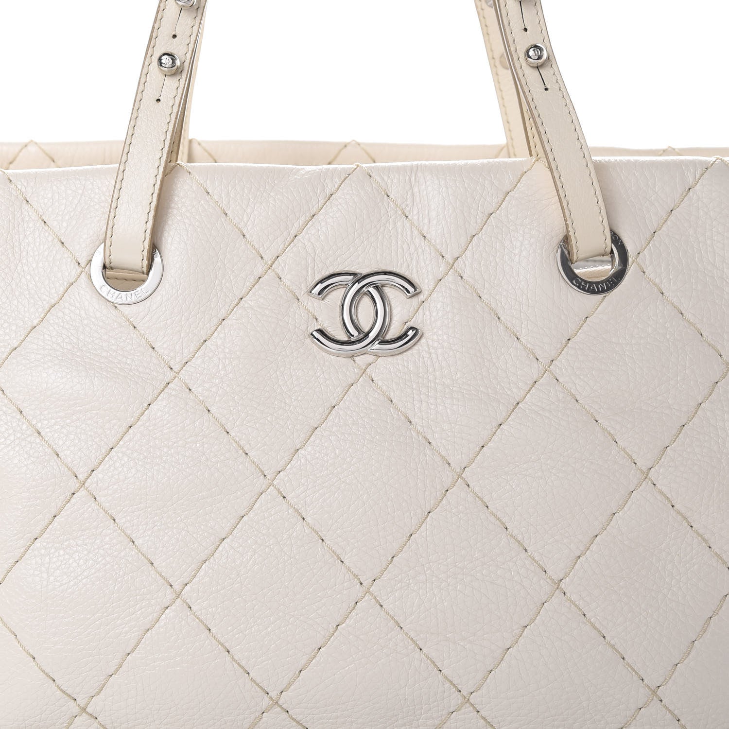 Chanel Glazed Calfskin Large On The Road Tote Ivory 7 of 14