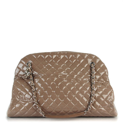 Chanel Patent Quilted Large Just Mademoiselle Bowling Bag Grey 1 of 10