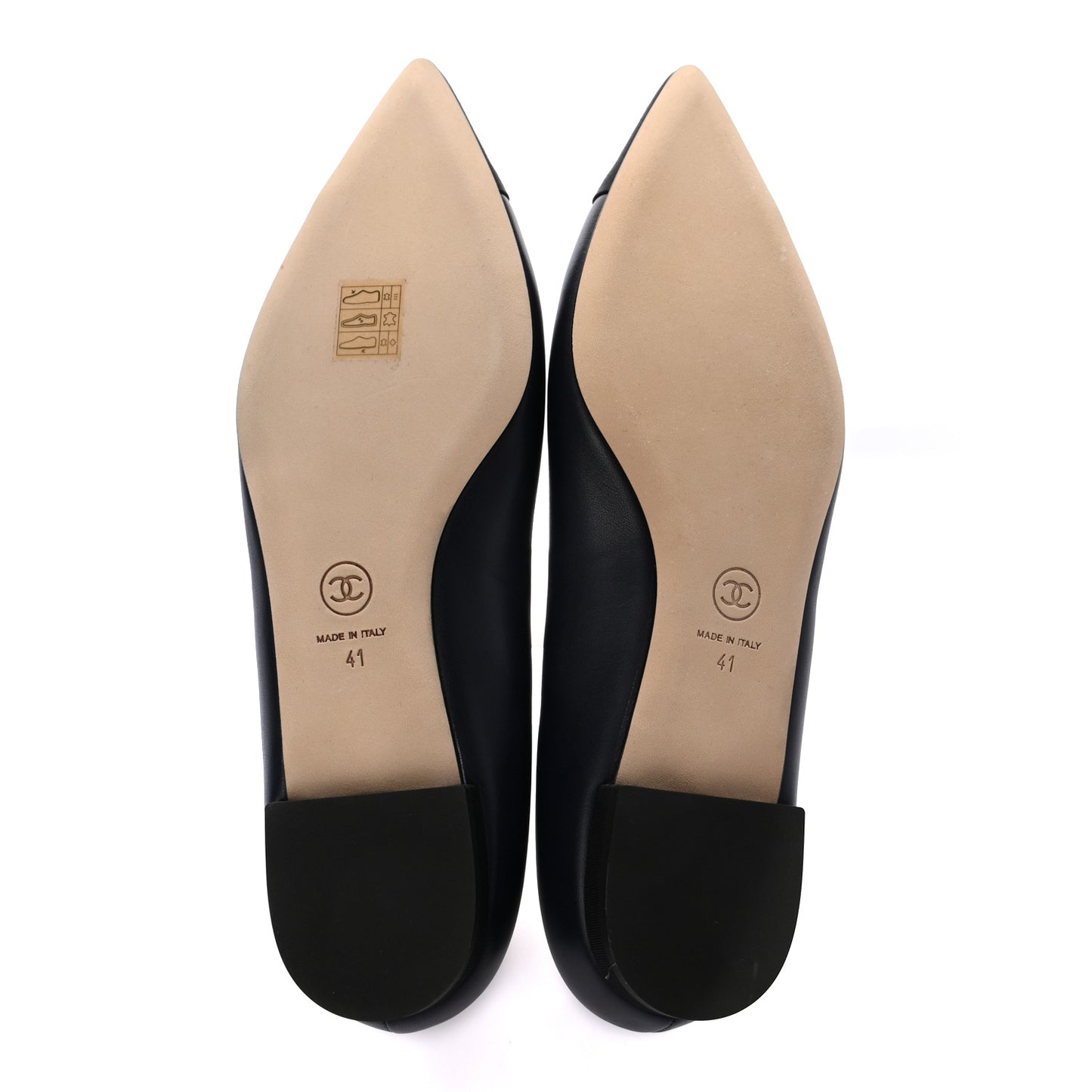 Lambskin Grosgrain Cap Toe Ballerina Flats 41 Navy Black