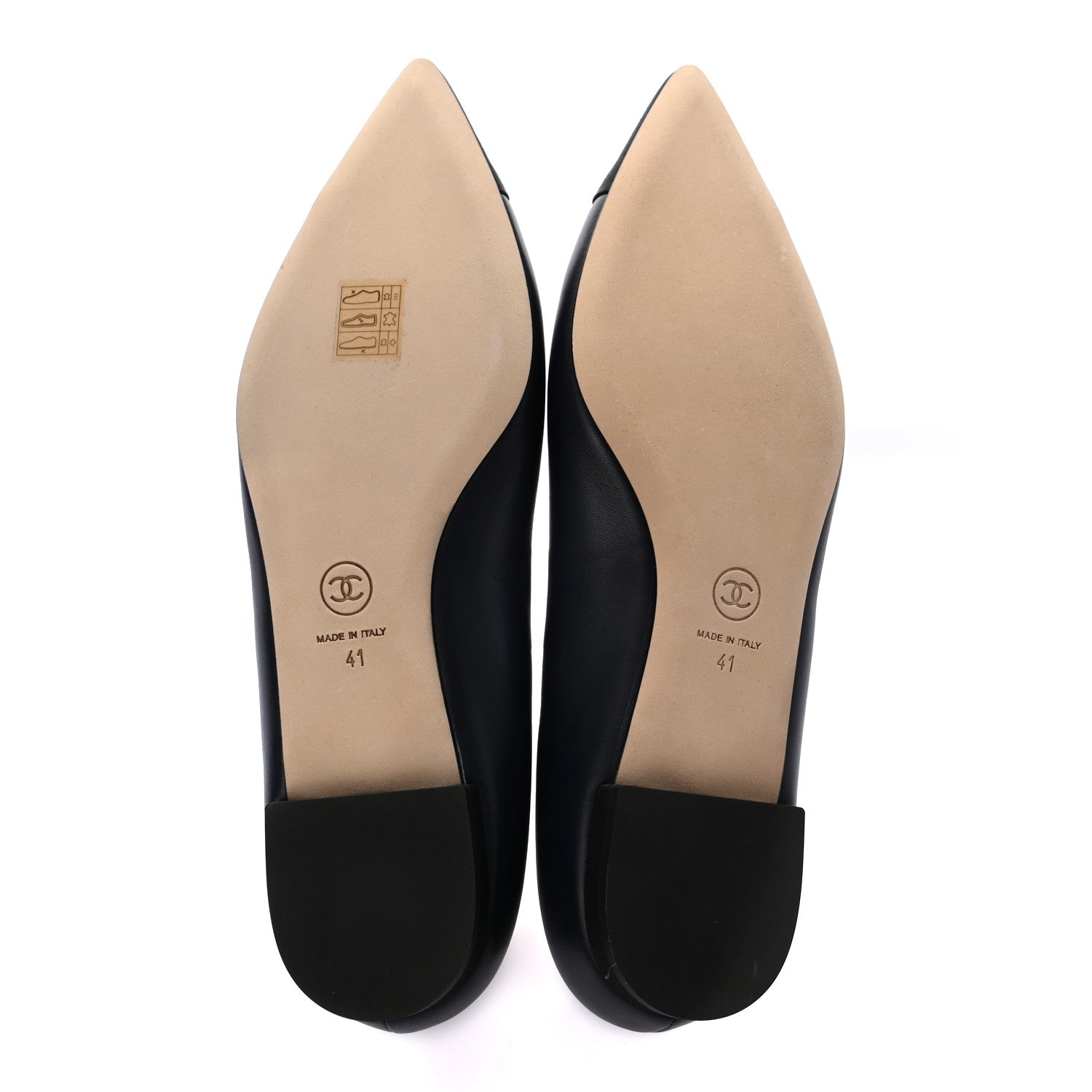 Chanel Lambskin Grosgrain Cap Toe Ballerina Flats 41 Navy Black 5 of 8