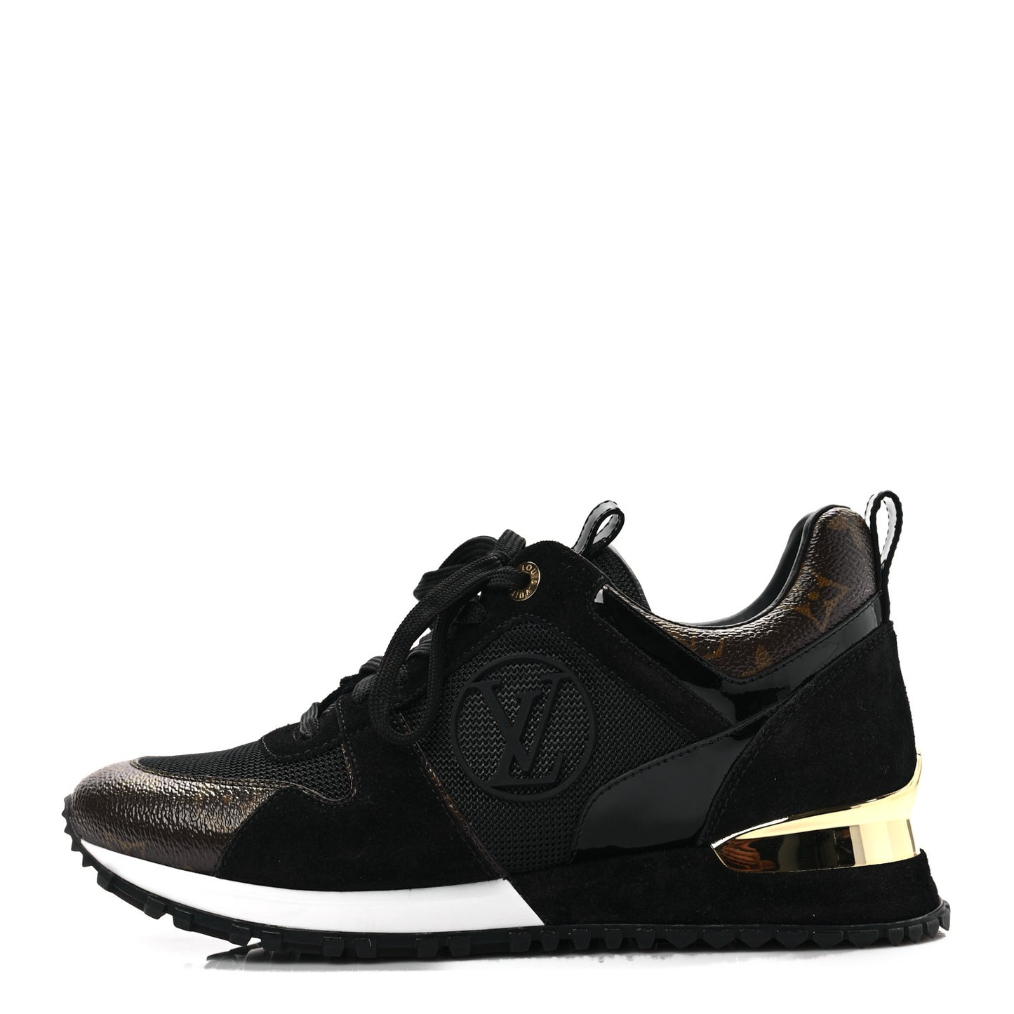 Suede Monogram Run Away Sneakers 36.5 Black